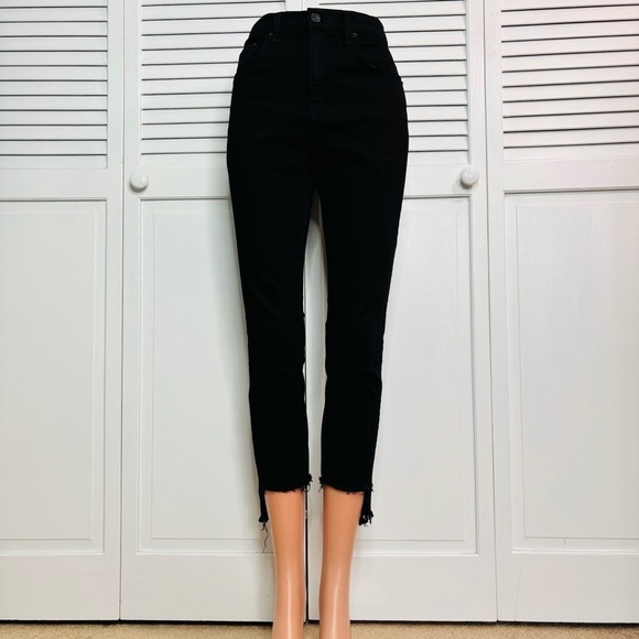 RAG & BONE Black Hampton Raw Hem Jeans Size 29 - Picture 1 of 10